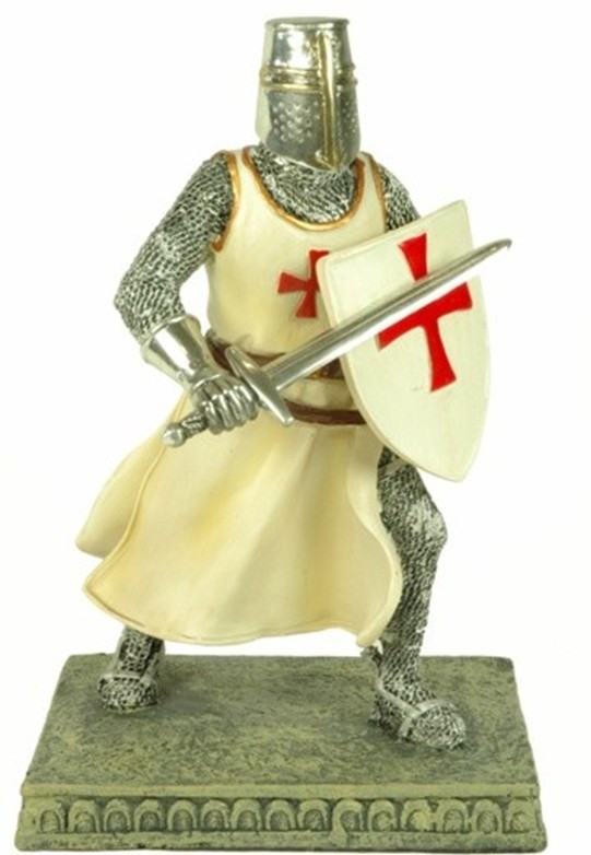Miniature de chevalier templier avec épée et bouclier