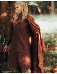 Middeleeuwse lange tuniek model Arantir, kleur bruin
