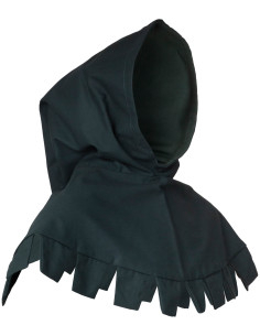 Gugel medieval de lona modelo Thilo, color verde 2