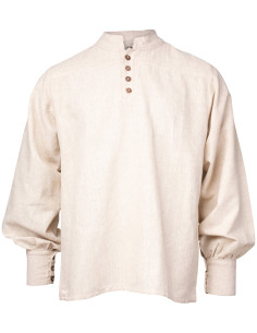 Camisa medieval el lino modelo Bartold, color natural