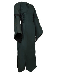 Vestido medieval algodón modelo Antaris, color verde 2