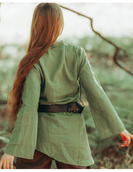 Blusa medieval en lino modelo...