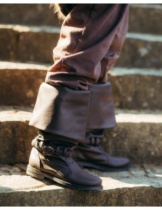 Mittelalterliche Lederstiefel Modell Haddock, braun