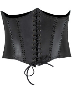 Middeleeuws leren bustier model Dunja, zwart