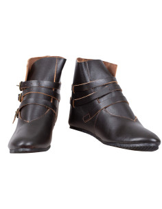 Middeleeuwse leren boots model Raimund, bruin