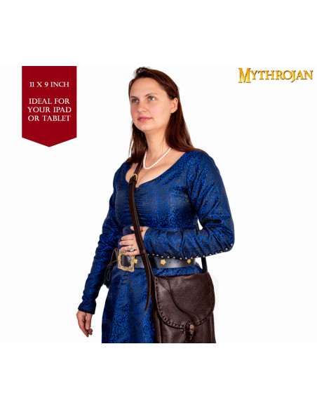 Bolsa medieval en piel, tipo...