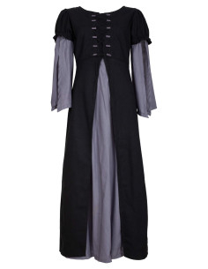 Vestido medieval en algodón modelo Loreley, color negro
