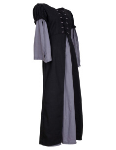 Vestido medieval en algodón modelo Loreley, color negro 2