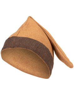 Mittelalterlicher Wollhut Modell Toki, Sandfarbe