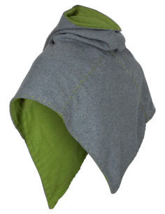 Mittelalterlicher Woll-Gugel im Modell Halaif, grau