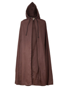 Mittelalterliche Baumwollcape Modell Aaron, braune Farbe 2
