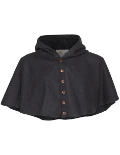 Gugel medieval en lana modelo Notker, color negro