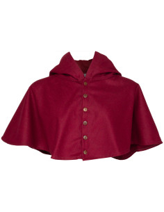 Gugel medieval en lana modelo Notker, color burdeos