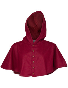 Gugel medieval en lana modelo Notker, color burdeos 2