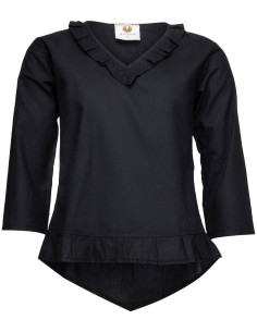 Medieval bluse i bomuld model Josefina, sort