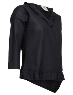 Medieval bluse i bomuld model Josefina, sort 2