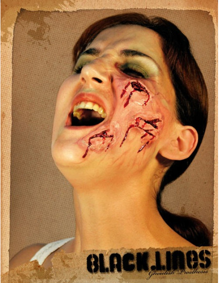 verbrande en gesneden gezichtsmake-up