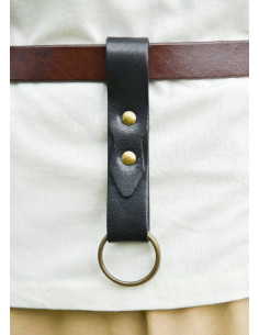 Agarra faldas medieval en cuero negro 2