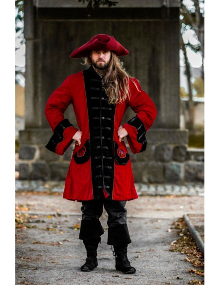 Rød-sort piratjakke Rød-sort piratjakke