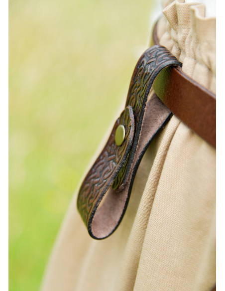 Tahalí medieval en cuero para jarras,...