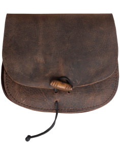 Medieval bæltetaske i læder model Hrothgar, brun