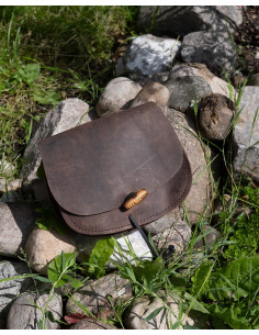 Doppeltes mittelalterliches Ledertasche Modell Hrothgar,... 2