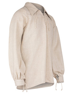 Mittelalterliches Leinenhemd Modell Sawyer, Farbe Creme 2