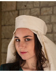 Medieval tiara i bomuld model Lenora, farve cremet 2