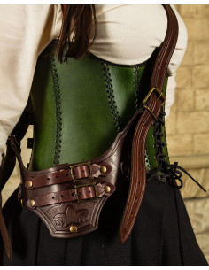 Riem met holster in leer model Castagir, bruin 2