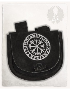 Viking-Gürteltasche aus Leder, Modell Ingmar, in Schwarz