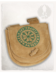 Viking-Gürteltasche aus Leder, Modell Ingmar, Sandfarbe