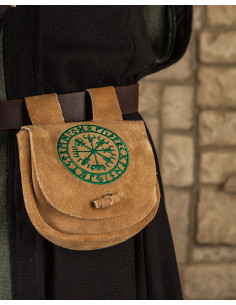 Viking-Gürteltasche aus Leder, Modell Ingmar, Sandfarbe 2