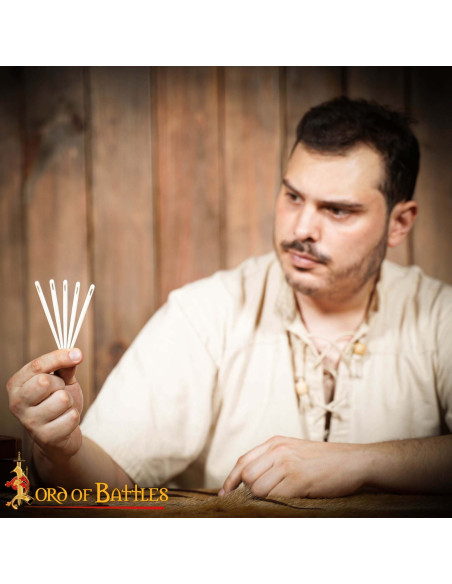 Set 5 agujas de hueso talladas a mano...