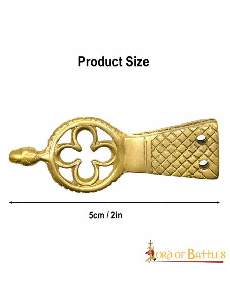 Sæt med 5 messingspidser til bælte,...