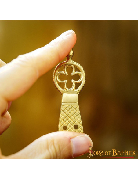 Sæt med 5 messingspidser til bælte,...