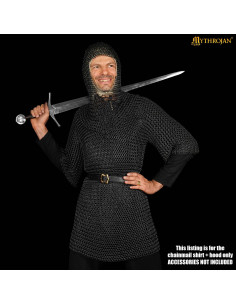 Kettenhemd mit schwarzem Stahlende, poliert (10 mm). 2