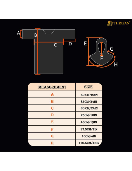 Kettenhemd mit schwarzem Stahlende,...