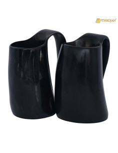 Set van 2 hoornbekers om uit te drinken (250 ml.)