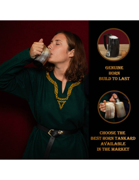 Set 2 Hornkrüge zum Trinken (250 ml).