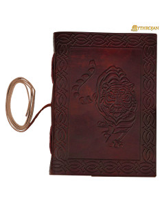 Medieval dagbog med læderomslag med tigerdesign