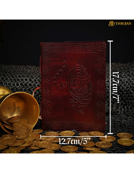 Medieval dagboek met leren kaft met...