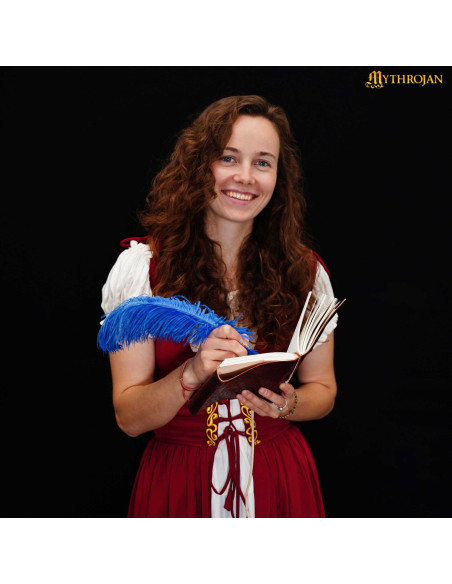 Medieval dagboek met leren kaft met...