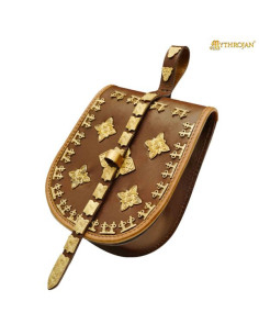 Viking tas van leer voor riem, model Birka
