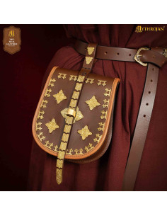 Wikingertasche aus Leder für Gürtel, Modell Birka 2
