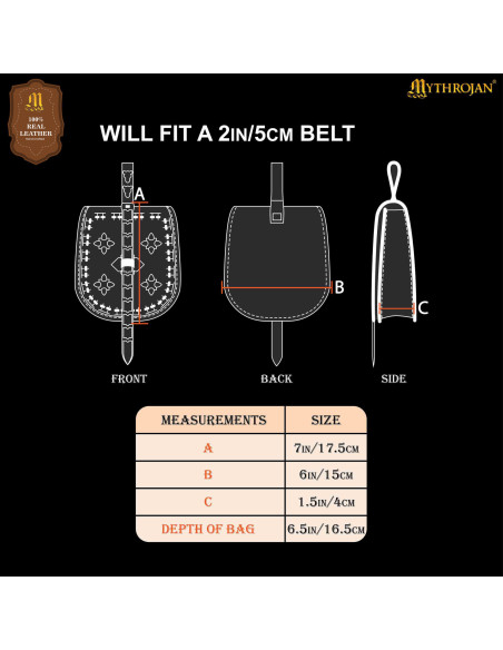 Wikingertasche aus Leder für Gürtel,...