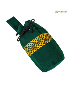 Mittelalterliche Wolltasche mit Stickerei für den Gürtel,...