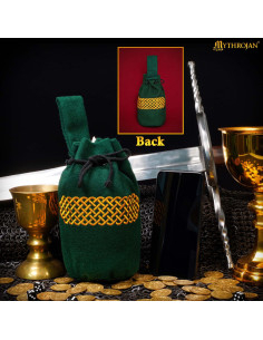 Mittelalterliche Wolltasche mit Stickerei für den Gürtel,... 2