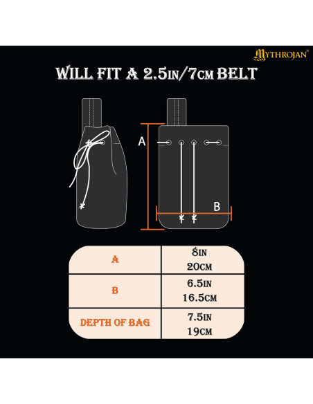 Medieval uldentaskebælte med broderet...
