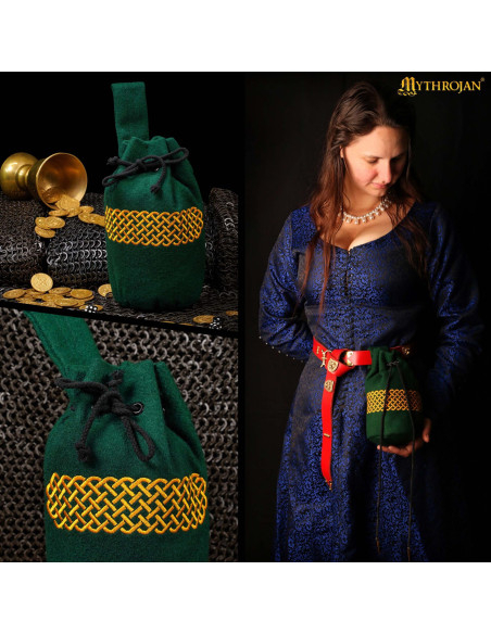 Bolso medieval de lana bordada para... Bolso medieval de lana bordada para...