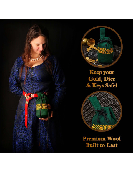 Bolso medieval de lana bordada para... Bolso medieval de lana bordada para...